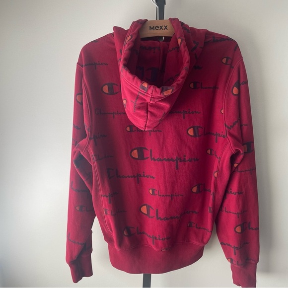 Champion Reverse Weave All Over Print Hoodie Pullover Sweater Jumper Mens Medium - Picture 3 of 8